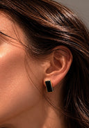 Black Onyx 18k Gold Plated Brass Earrings