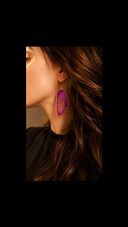 Natural stone gold plated agate earrings