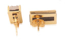 Black Onyx 18k Gold Plated Brass Earrings
