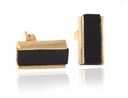 Black Onyx 18k Gold Plated Brass Earrings