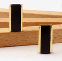 Black Onyx 18k Gold Plated Brass Earrings