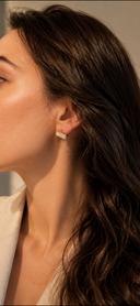 Shop the Blanka Stud Earrings featuring natural white sugar druzy stone and 18k gold-plated brass. Elegant, lightweight earrings designed for everyday luxury.