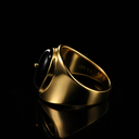Natural Black Onyx Gold Statement Ring