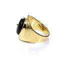 Natural black onyx stone gold statement ring