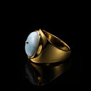 Natural Larimar Stone Gold Statement Ring