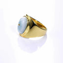 Natural Larimar Stone Gold Statement Ring