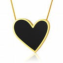 Onyx Black Heart Necklace