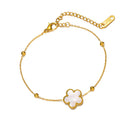 Onyx Clover Bracelet – White