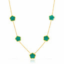 Onyx Clover Necklace – Emerald Stripe


