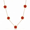 Onyx Clover Necklace – Red