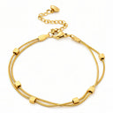 Onyx Double Snake Chain Bracelet