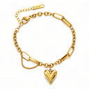 Onyx Gold Heart Chain Bracelet