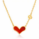 Onyx Red Heart Necklace