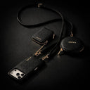 ONYX Isabella Set black pebble leather iPhone case with wallet coin purse and crossbody strap — New Zealand