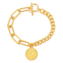Onyx Intensity PVD gold-plated stainless steel mixed chain bracelet