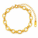 Onyx Intensity Oval Link Bracelet in PVD gold-plated stainless steel