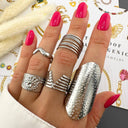 Silver stainless steel shield ring worn on hand