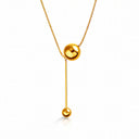 Onyx Sphere Drop Necklace in PVD gold-plated stainless steel