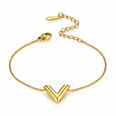 Onyx V Bracelet in PVD gold-plated stainless steel